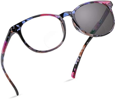 Lifeart Bifocal Reading Glasses Transition Photochromic Dark Grey Sunglasses Oval Frame