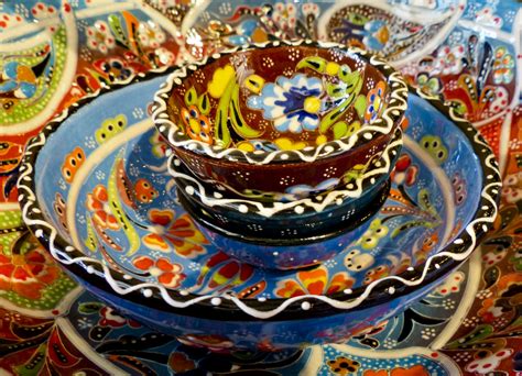 Colorful Mexican Pottery Dinnerware Free Stock Photo Public Domain
