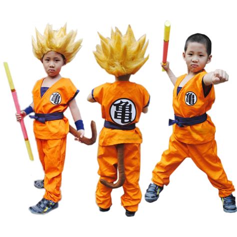 Free Shipping Superior Quality Kids Dragon Ball Z Son Goku Cosplay
