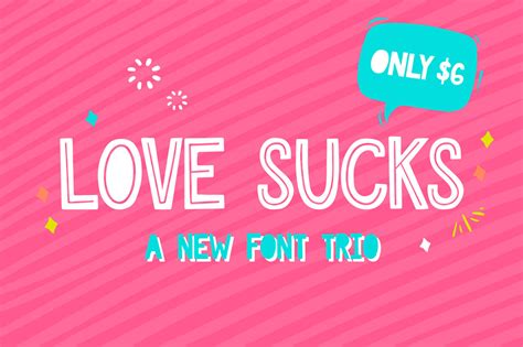Love Sucks Font Trio By Salt And Pepper Designs