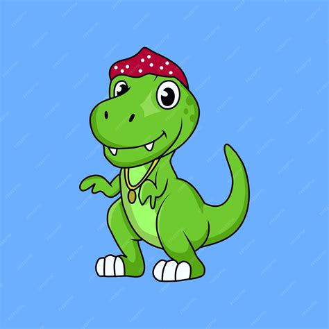 Premium Vector Cute Gangster Dinosaur Cartoon Sticker Vector Illustration