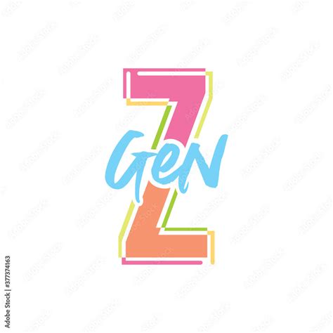 Gen Z Generation Z 2000s Kid Future Generation 2020 Vector Text