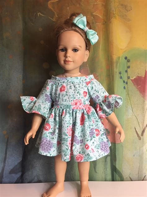 My Twin Doll Custom Colorblock Floral Knit Dress Set Etsy Floral