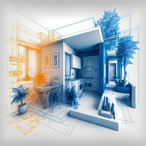 Croquis Et Plan Intérieur Lumineux Dun Nouvel Appartement Illustration