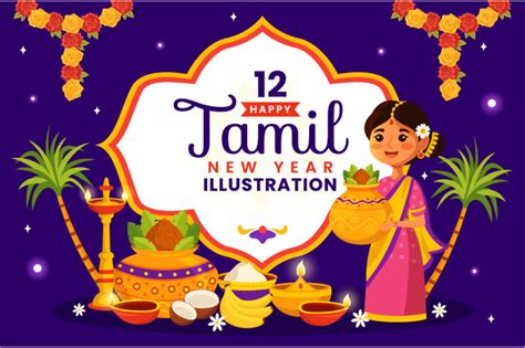 12 Happy Tamil New Year Illustration By Denayunethj Thehungryjpeg