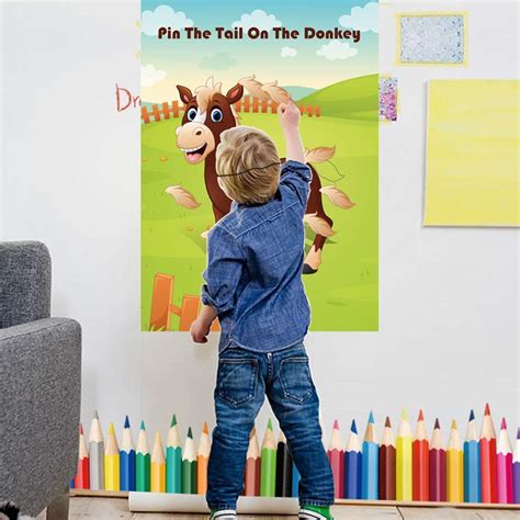 Buy Pin The Tail On The Donkey Party Game For Kids Birthday Party
