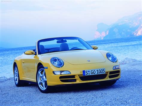 2006 Yellow Porsche 911 Carrera 4 Cabriolet Wallpapers