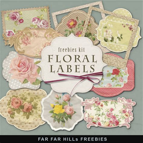 Freebies Kit Of Floral Labelsfar Far Hill Free Database Of Digital