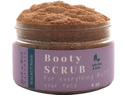 Buy Rub A Dub Naturals Premium Walnut Body Back And Booty Scrub Wmint And Ahas Exfoliating Butt