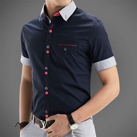 2015 new brand mens dress shirts short sleeve casual shirt men slim fit brand design formal