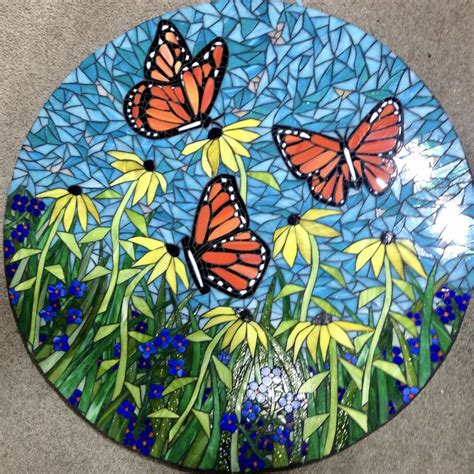 Mosaic Monarch Butterfly Table Mosaic Garden Art Mosaic Art Mosaic