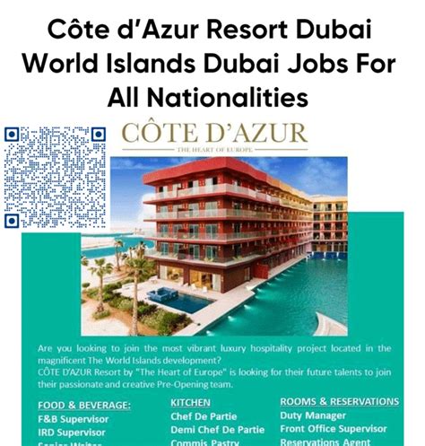 Côte Dazur Resort Dubai World Islands Dubai Jobs For All Nationalities
