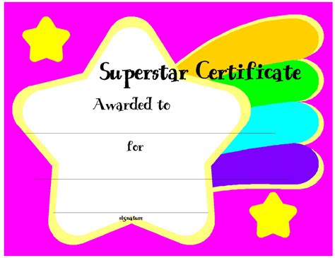 Superstar Award Certificate Template Fill Out Sign Online And