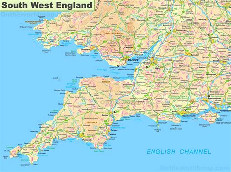 Map Of Southern England Map Of The Usa With State Names
