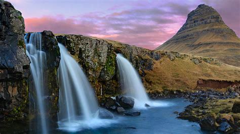 Kirkjufell Mountain Waterfalls Iceland Wallpapers Hd Wallpapers Id