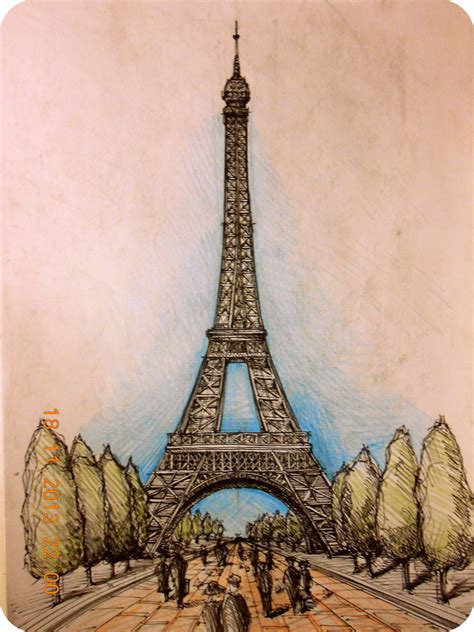 Eiffel Tower Paris Sketch At Explore Collection Of