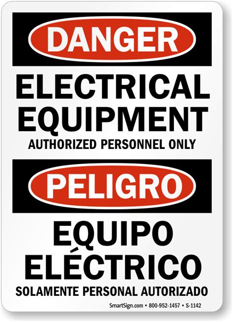 Bilingual Electrical Equipment Authorized Personnel Osha Sign Sku S