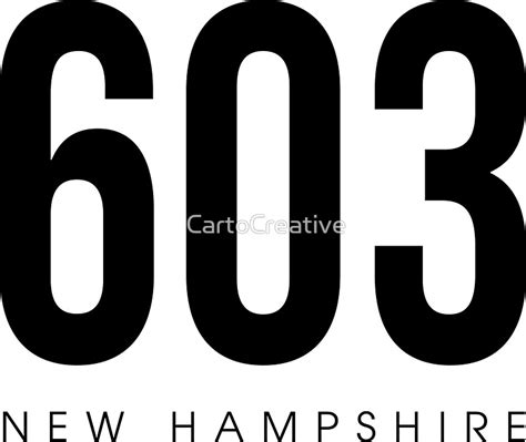 New Hampshire 603 Area Code Stickers By Cartocreative Redbubble
