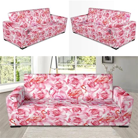 Hawaiian Tropical Flamingo Floral Pattern Print Sofa Covers Printed
