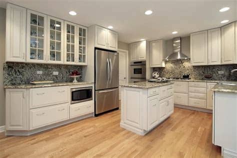 Painting your kitchen cabinets is a lot like painting a piece of furniture, just 1,000 times more prep i used the old handles for the cabinets doors but then i purchased black cup pulls for the cabinet this color would go very nicely with our granite counter tops. Luxury Kitchen Ideas (Counters, Backsplash & Cabinets ...