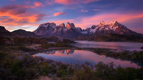 South America Patagonia Andes Mountains Lake Computer Wallpaper