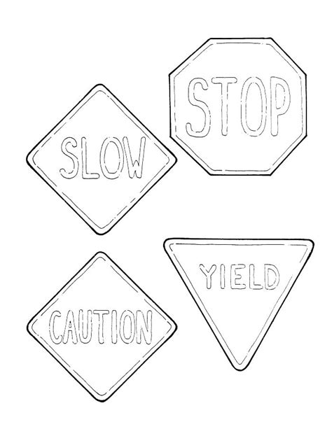 Free Printable Road Signs Pages Coloring Pages