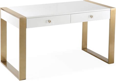 Karina White And Gold Writing Desk From Tov Coleman Furniture