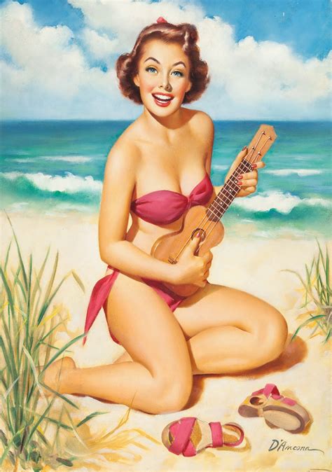 Guitar Bikini Pin Up Girl Pop Map Poster Classic Vintage Retro Kraft