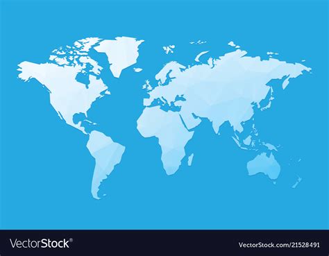 Blue Blank World Map Royalty Free Vector Image