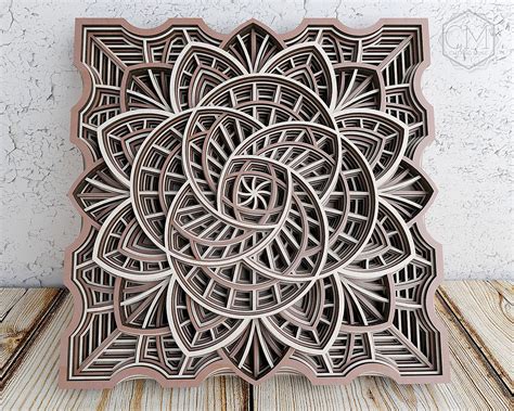 Laser Cut Mandala DXF Multilayer Mandala Design Layered | Etsy