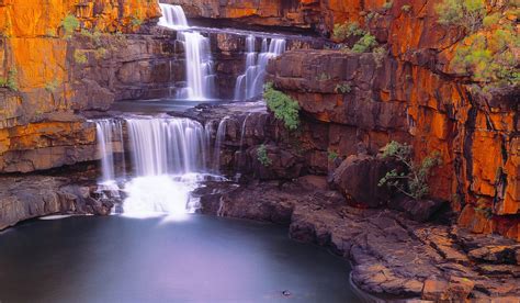 Beautiful nature landscape 4k wallpaper. waterfall, Nature, Pond, Rock, Shrubs, Australia ...
