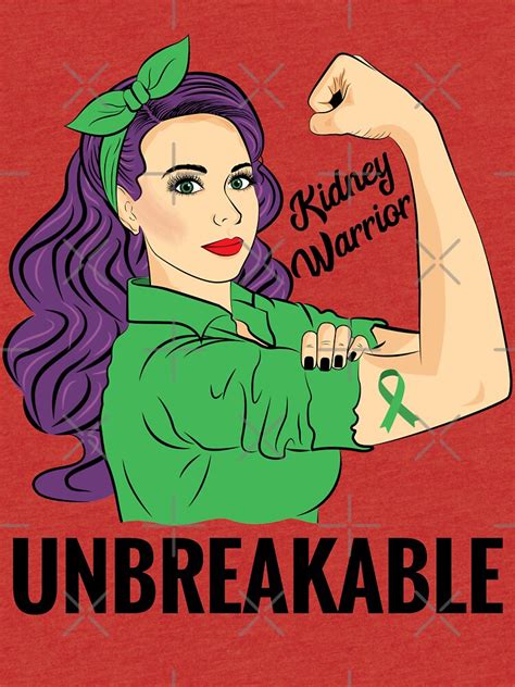 Kidney Warrior Unbreakable Awareness Month T Shirt By Znovanna