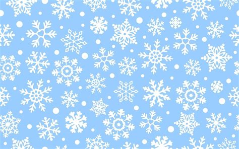 White Snowflakes On Blue Background Vector Seamless Pattern Falling