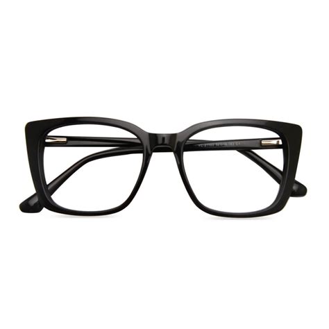 Yc 21103 Square Geometric Black Eyeglasses Frames Leoptique