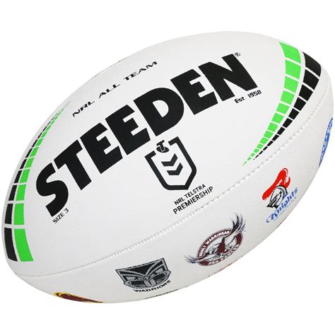 Get the best deals on nrl & rugby league balls. Steeden NRL All Team Logo Rugby Ball | BIG W