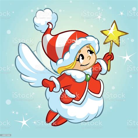 Vector Illustration Cute Christmas Angel Character Stock Illustration