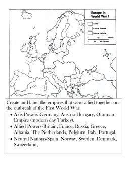 Printable Blank Map Of Europe 1914 Worksheet Carles Pen Images