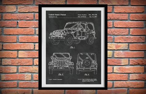 Home And Kitchen Picture Frames Nursery Décor Malertaart Jeep Patent