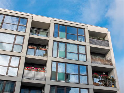 Low Rise Apartment Building With Balconies Stock Image