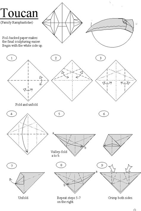 Origami Toucan By Hans Birkeland Free Origami Instructions