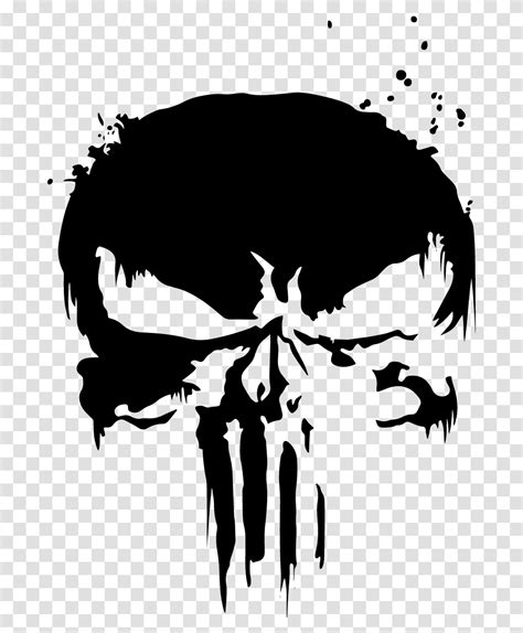 Punisher Skull Punisher Logo Stencil Silhouette Drawing Transparent