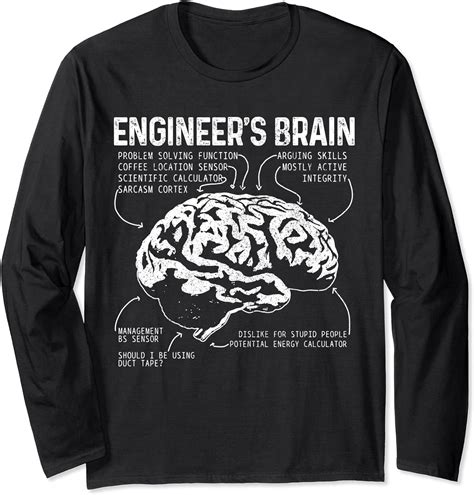 Engineers Brain Funny Nerd Engineering Student T Long