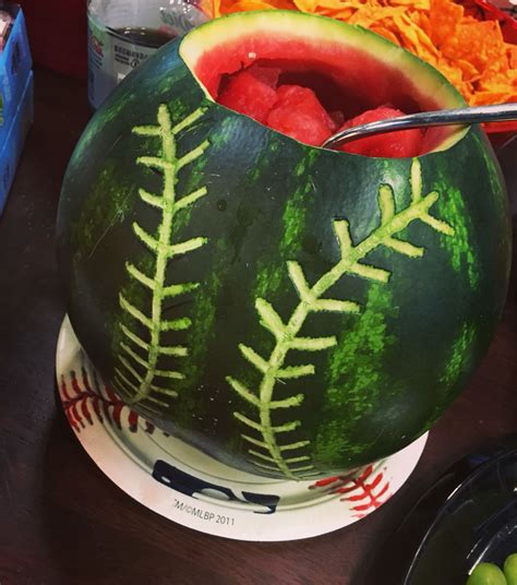 Baseball Themed Party Food Watermelon Softball Birthday Parties