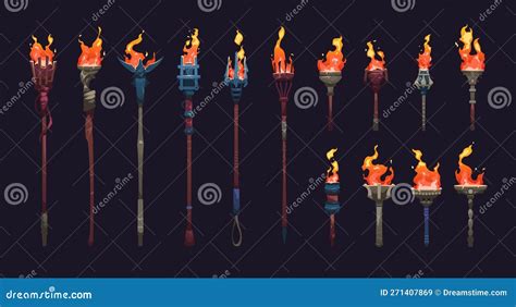 Cartoon Burning Torch Sprite Animation Frame Collection Of Medieval