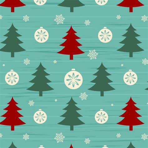 Christmas Tree With Snow Seamless Pattern Vector Vectors Graphic Art
