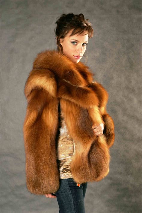 red fox fur jacket anziehsachen anziehen pelz