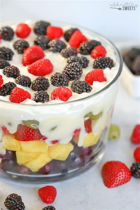 Fruit Trifle Layers Of Fresh Fruit Topped With Homemade Vanilla