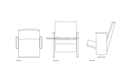 Theater Chair Free Cad Drawings