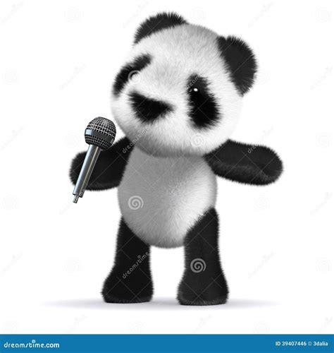 3d Panda Sings Stock Illustration Illustration Of Entertainment 39407446
