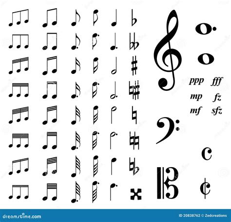 Music Notes Stock Vector Illustration Of Outline Clip 20838762